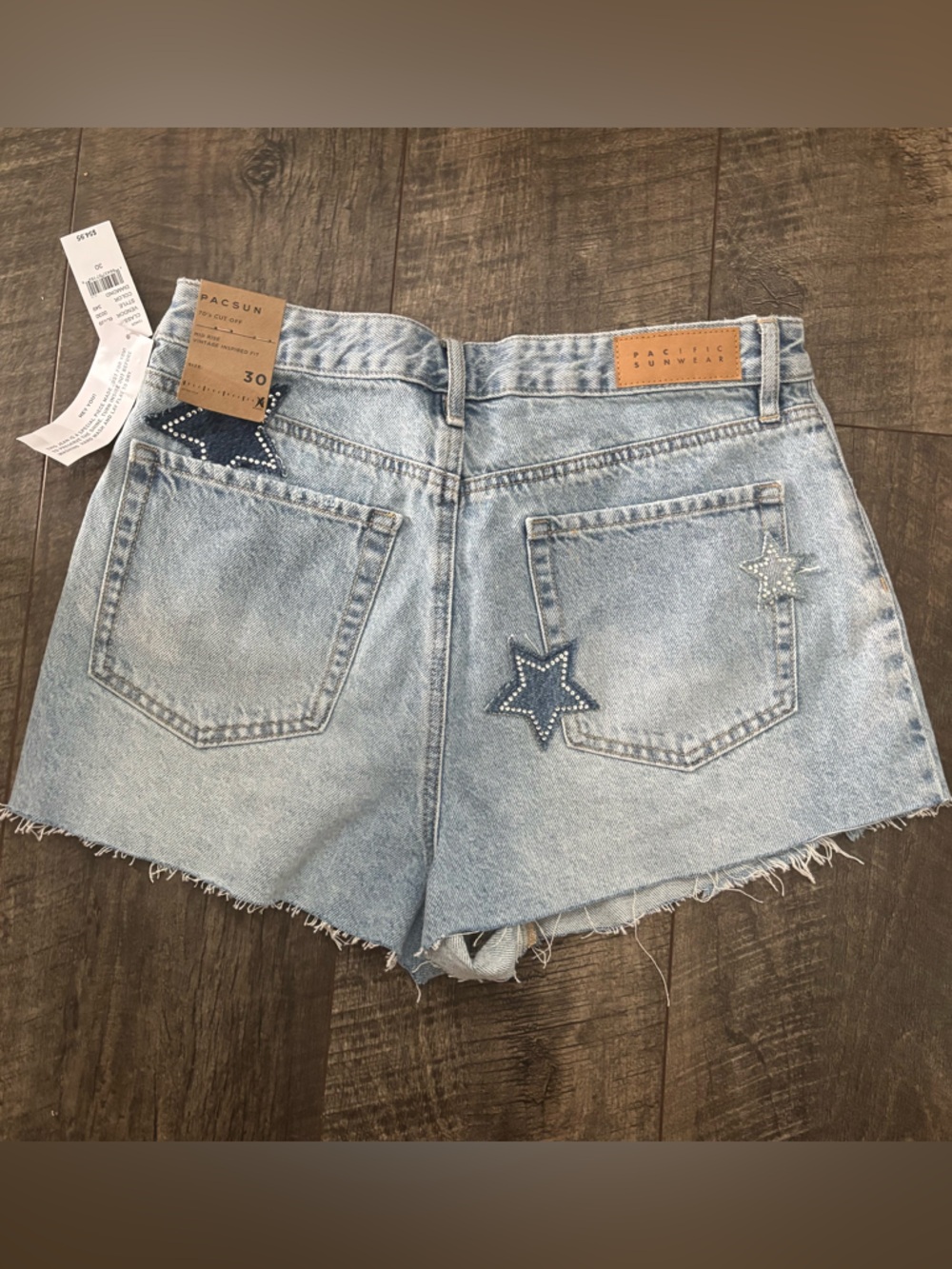 PacSun Light Blue High-Rise 70s Cutoff Denim Shorts